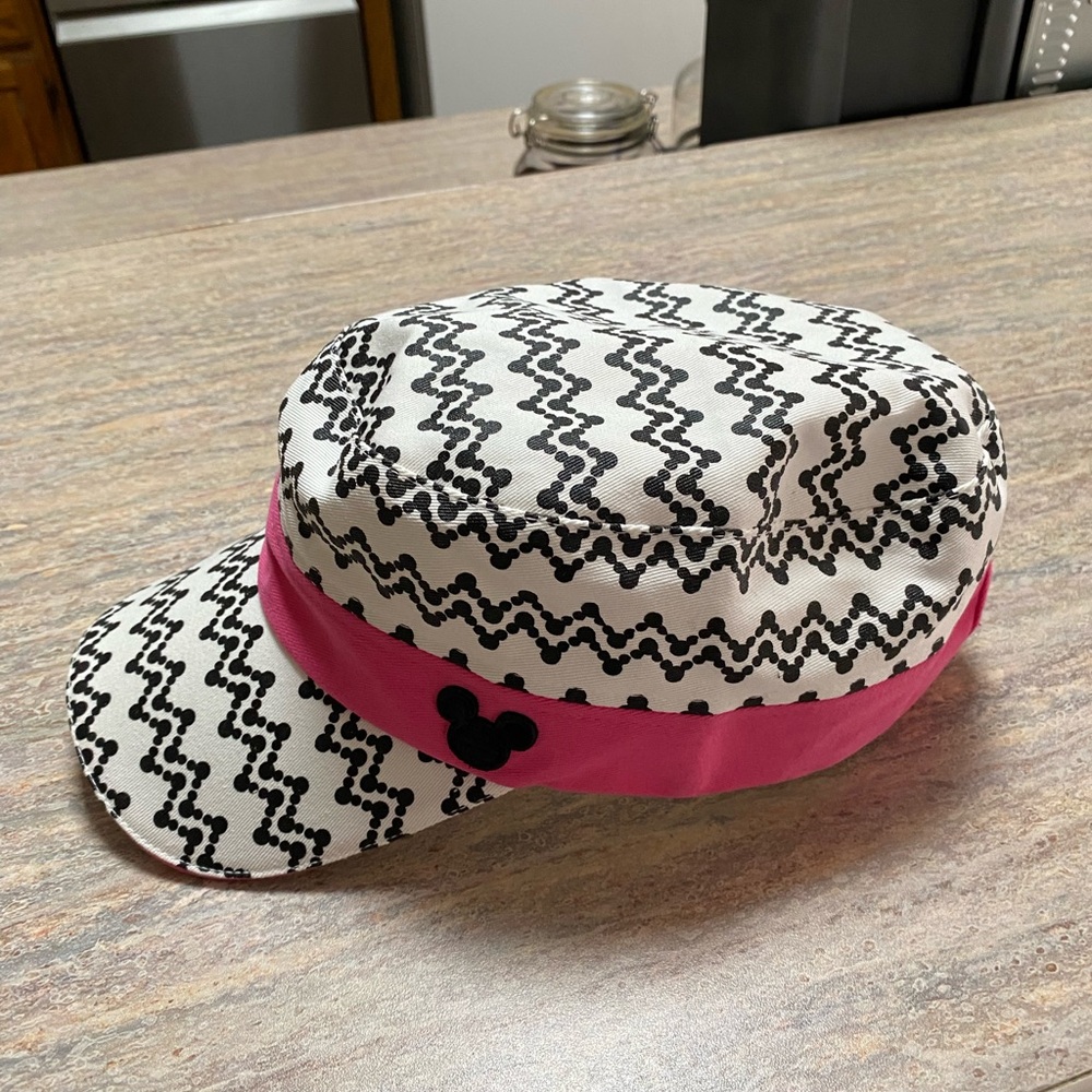 Disney Black and White Hat with Pink Band